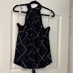 Lane Bryant Black and White Halter Blouse